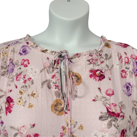 Buffalo David Bitton, Pink Floral Blouse, Size XL - Picture 7 of 10